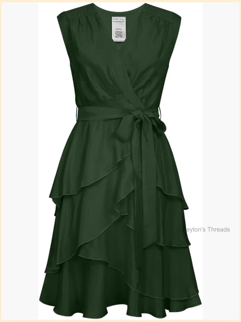 Women's Cupro Layered Shift Dress With Decorative Elements